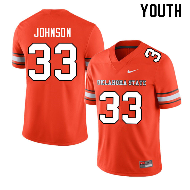 Youth #33 David Johnson Oklahoma State Cowboys College Football Jerseys Sale-Alternate